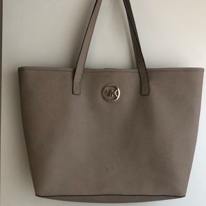 Michael Kors large leather grey tote bag